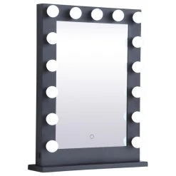 Elegant Furniture & Lighting Elegant Decor Brenda 32" X 24" Plug In LED Vanity Mirror In Black -Laural Home Shop 4f512d2901e0fb39 0224 w800 h800 b1 p0