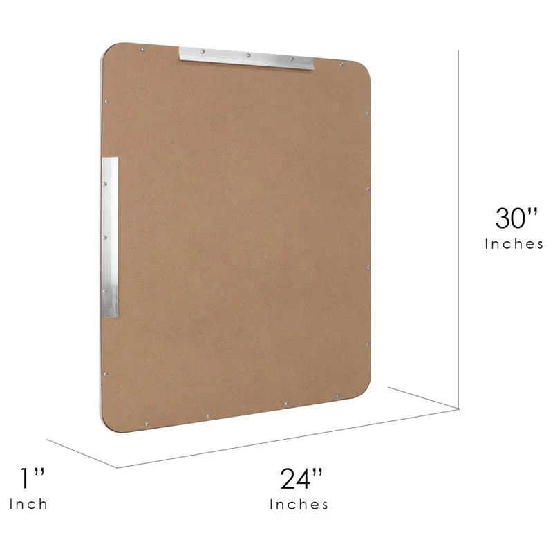 Head West, Inc. Head West Brushed Nickel Rounded Accent Mirror, 24x30" 8 Head West, Inc. Head West Brushed Nickel Rounded Accent Mirror, 24x30" - Image 6