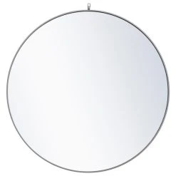 Elegant Furniture & Lighting Elegant Decor Eternity 48" Mid Century Metal Frame Hooked Mirror In Gray