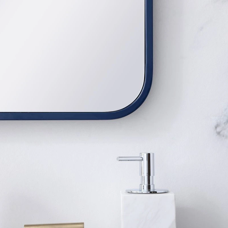 Elegant Furniture & Lighting Elegant Decor MR802030BL Soft Corner Metal Rectangular Mirror, 20"x30", Blue 6 Elegant Furniture & Lighting Elegant Decor MR802030BL Soft Corner Metal Rectangular Mirror, 20"x30", Blue - Image 4