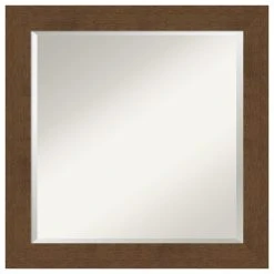 Amanti Art Carlisle Brown Beveled Wood Bathroom Wall Mirror - 24 X 24 In.