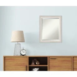 Amanti Art Trio White Wash Silver Beveled Bathroom Wall Mirror - 20.5 X 24.5 In. -Laural Home Shop 5071f49b0ec6c41b 6848 w800 h800 b0 p0