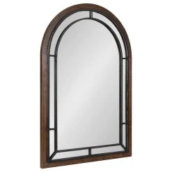 Uniek Audubon Framed Arch Mirror, Rustic Brown 24x36