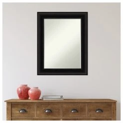 Amanti Art Parlor Black Petite Bevel Bathroom Wall Mirror 23.5 X 29.5 In. -Laural Home Shop 50c1ab6b03b790cb 7837 w800 h800 b1 p0