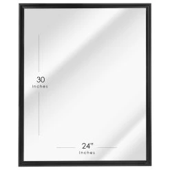 Head West, Inc. Head West Glossy Black Edge-to-Edge Float Framed Mirror - 26x32