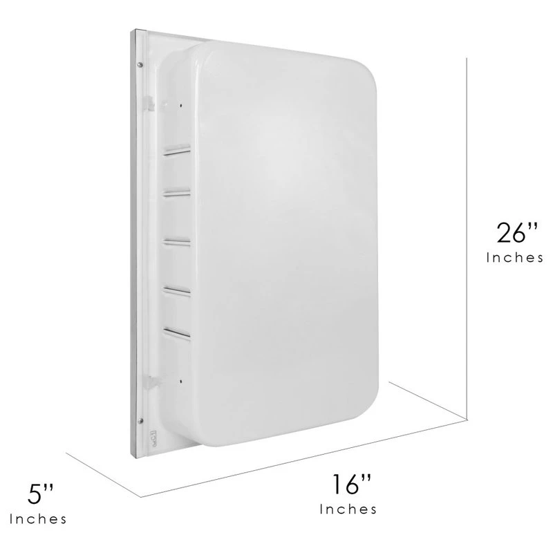 Head West, Inc. Head West Brushed Nickel And Chrome Recessed Medicine Cabinet Mirror, 16x26" 8 Head West, Inc. Head West Brushed Nickel And Chrome Recessed Medicine Cabinet Mirror, 16x26" - Image 6