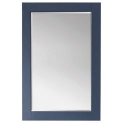 Altair Ivy Rectangular Bathroom Wood Framed Wall Mirror, Blue, 24"