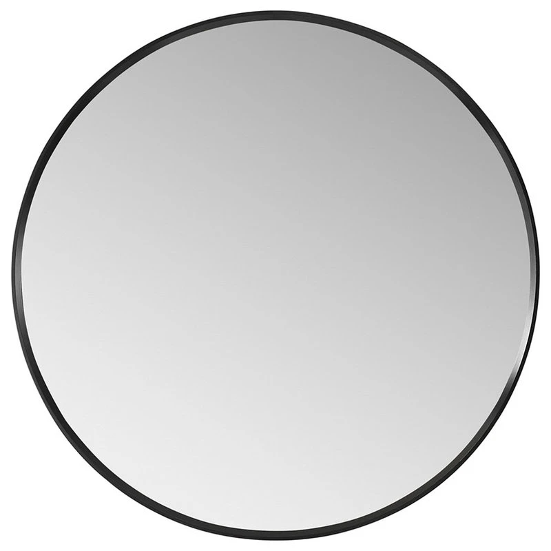 Vinnova Cascante Round Metal Wall Mirror, Brushed Black, 28" W X 28" H 3 Vinnova Cascante Round Metal Wall Mirror, Brushed Black, 28" W X 28" H