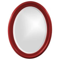 Howard Elliott Collection Howard Elliott George Oval Mirror, Glossy Red