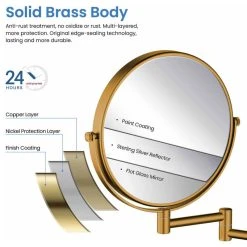 Kibi USA Circular Magnifying Makeup/shaving Mirror, Brushed Gold 21 Kibi USA Circular Magnifying Makeup/shaving Mirror, Brushed Gold -Laural Home Shop 52a1904101c60dd0 9273 w800 h800 b1 p0