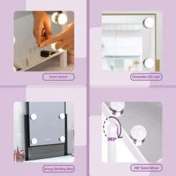 Impressions Vanity Company Hollywood Tri-Tone LED Makeup Mirror, White -Laural Home Shop 52a1c73b0409d98d 5569 w800 h800 b0 p0