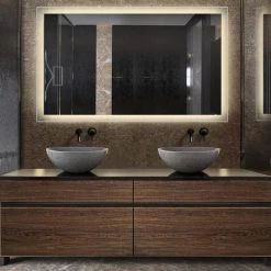 Krugg Reflections LED Lighted Bathroom Mirror Wall Mount With Defogger, 60"x36" 9 Krugg Reflections LED Lighted Bathroom Mirror Wall Mount With Defogger, 60"x36" -Laural Home Shop 52b18f010086f977 8010 w800 h800 b0 p0