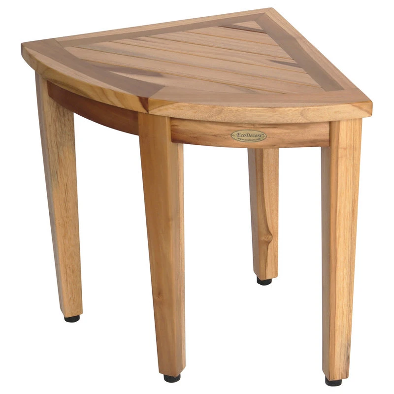 Ecodecors Earthyteak Corner Teak Shower Stools, 16"x16"x18", Without Shelf 3 Ecodecors Earthyteak Corner Teak Shower Stools, 16"x16"x18", Without Shelf