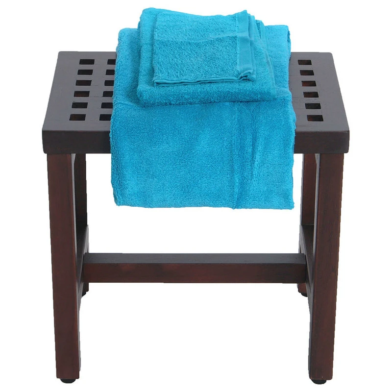 DecoTeak 18" Espalier Lattice Pattern Teak Shower Bench, Without Lift Aid Arms 5 DecoTeak 18" Espalier Lattice Pattern Teak Shower Bench, Without Lift Aid Arms - Image 3