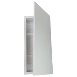 Timber Tree Cabinets Gables Slab Panel Frameless Recessed Bathroom Medicine Cabinet 14x22, White Enam