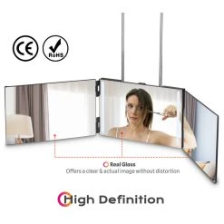 Yescom Byootique 3 Way Mirror Trifold W/ LED Lights Telescoping Hooks For Hair Cutting -Laural Home Shop 53f1f9a70229d7b7 4216 w800 h800 b1 p0