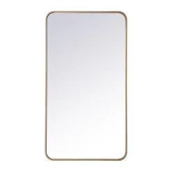 Elegant Furniture & Lighting Elegant Decor Evermore 22x40" Soft Corner Metal Rectangular Mirror In Brass -Laural Home Shop 54518fed03ad8bda 5345 w800 h800 b1 p0