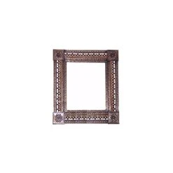 Fine Crafts & Imports Medium Brown Milan Tile Talavera Tin Mirror