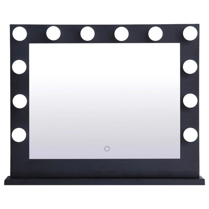 Elegant Furniture & Lighting Elegant Decor Brenda 26" X 32" Plug In LED Vanity Mirror In Black 3 Elegant Furniture & Lighting Elegant Decor Brenda 26" X 32" Plug In LED Vanity Mirror In Black