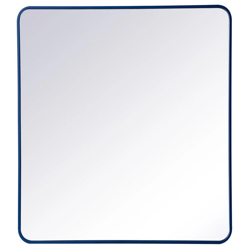 Elegant Furniture & Lighting Elegant Decor MR803640BL Soft Corner Metal Rectangular Mirror, 36"x40", Blue 9 Elegant Furniture & Lighting Elegant Decor MR803640BL Soft Corner Metal Rectangular Mirror, 36"x40", Blue - Image 7