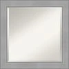 Amanti Art Vista Brushed Nickel Beveled Bathroom Wall Mirror - 24.25 X 24.25 In.