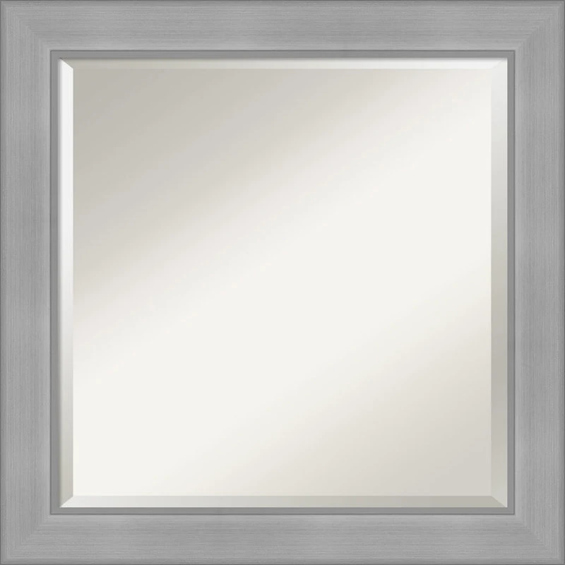 Amanti Art Vista Brushed Nickel Beveled Bathroom Wall Mirror - 24.25 X 24.25 In. 3 Amanti Art Vista Brushed Nickel Beveled Bathroom Wall Mirror - 24.25 X 24.25 In.