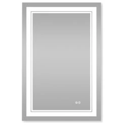 Wellfor Frameless LED Lighted Dimmable Bathroom Vanity Mirror With Defogger, 24"x36" -Laural Home Shop 5501de7502f4d8e7 7293 w800 h800 b1 p0