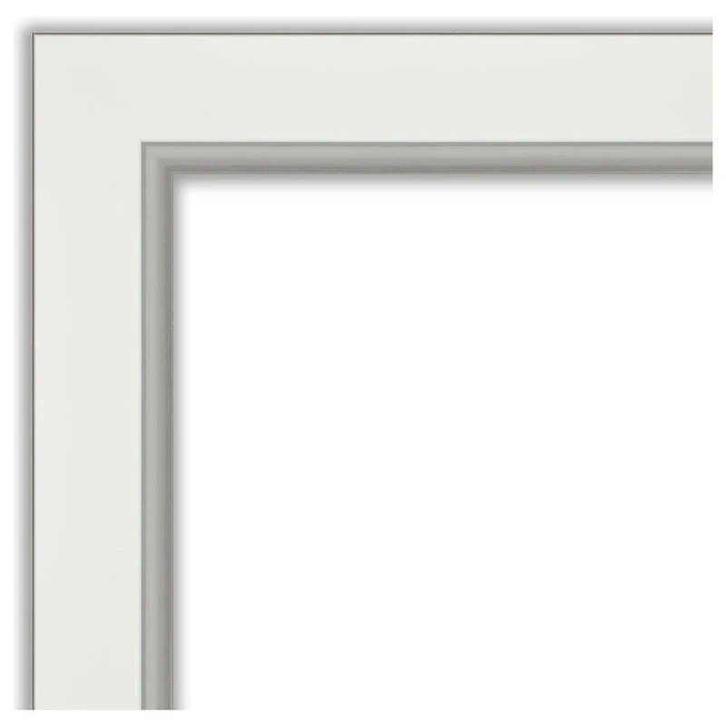 Amanti Art Eva White Silver Beveled Bathroom Wall Mirror - 41.5 X 29.5 In. 6 Amanti Art Eva White Silver Beveled Bathroom Wall Mirror - 41.5 X 29.5 In. - Image 4