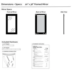 FrameMyMirror Porter White Framed Mirror, 20"x36" -Laural Home Shop 5541c31603ebbcea 3976 w800 h800 b1 p0