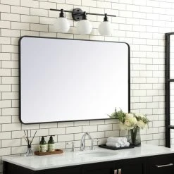 Elegant Furniture & Lighting Ellis Soft Corner Metal Rectangular Mirror, Black, 30"x48" 11 Elegant Furniture & Lighting Ellis Soft Corner Metal Rectangular Mirror, Black, 30"x48" -Laural Home Shop 55b1525800959004 0951 w800 h800 b0 p0