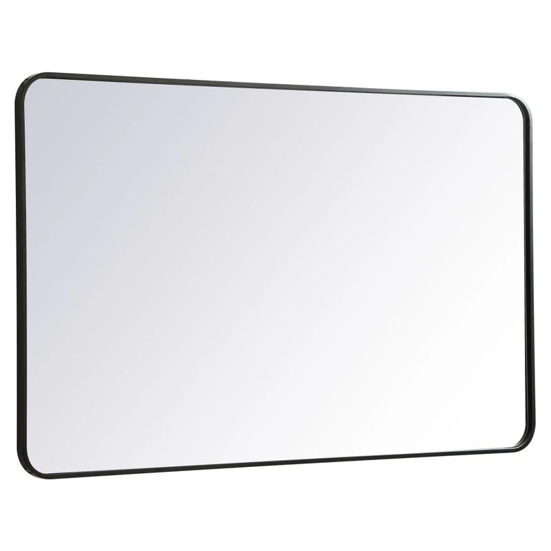 Elegant Furniture & Lighting Ellis Soft Corner Metal Rectangular Mirror, Black, 30"x48" 8 Elegant Furniture & Lighting Ellis Soft Corner Metal Rectangular Mirror, Black, 30"x48" - Image 6