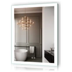 Kiva Rhyme 28"(W)x36"(H) Wall-mounted Design Bathroom Mirror, Dimmable&Defogger Switch