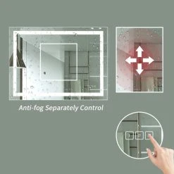 KINWELL LED Lighted Bathroom Mirror With Defogger And Dimmer, 32"x40" 14 KINWELL LED Lighted Bathroom Mirror With Defogger And Dimmer, 32"x40" -Laural Home Shop 55e1101701386b93 7395 w800 h800 b0 p0