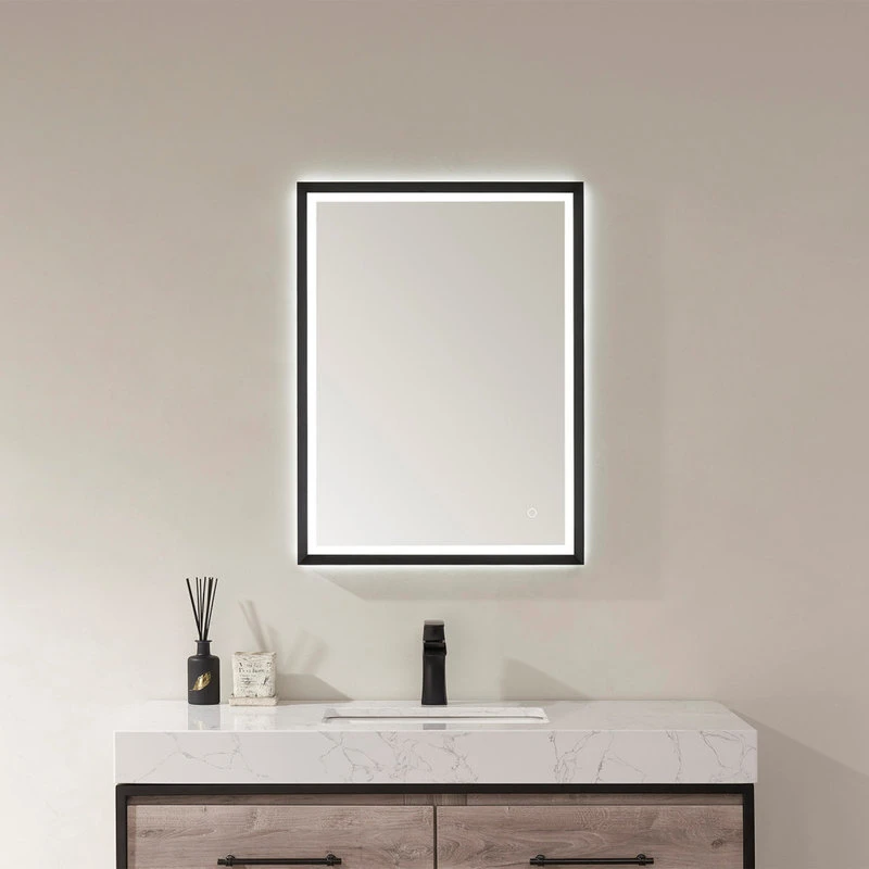 Vinnova 24'' Rectangle LED Lighted Accent Bathroom/Vanity Wall Mirror 3 Vinnova 24'' Rectangle LED Lighted Accent Bathroom/Vanity Wall Mirror