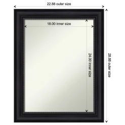Amanti Art Astor Black Non-Beveled Bathroom Wall Mirror - 23 X 29 In. -Laural Home Shop 5601bd9a02bddc52 6150 w800 h800 b1 p0