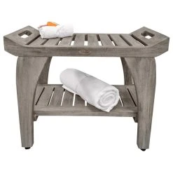 DecoTeak CoastalVogue Tranquility 24" Wide ShowerBench GR156, Gray 17 DecoTeak CoastalVogue Tranquility 24" Wide ShowerBench GR156, Gray -Laural Home Shop 56812a730fdd1019 3344 w800 h800 b1 p0