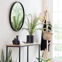 Madeleine Home Inc. Wessex Modern Mirror With Designer Frame, Black, 23" -Laural Home Shop 568137670f99302d 9802 w800 h800 b0 p0