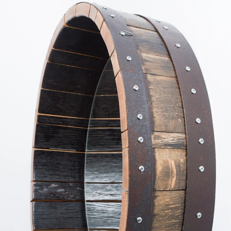 Alpine Wine Design Inverted Bourbon Barrel Mirror 5 Alpine Wine Design Inverted Bourbon Barrel Mirror - Image 3