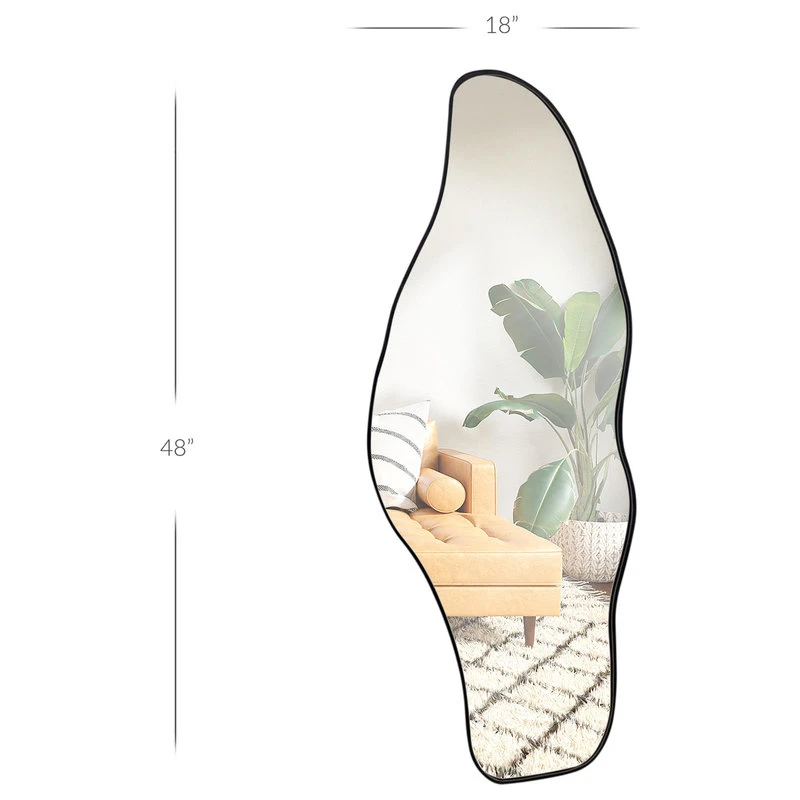 Mirrorize Canada Black Long Asymmetrical/Irregular Wall Mirror, 18"x48" 8 Mirrorize Canada Black Long Asymmetrical/Irregular Wall Mirror, 18"x48" - Image 6