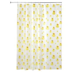 IDesign Ducks Shower Curtain, 72"x72", Yellow And Orange