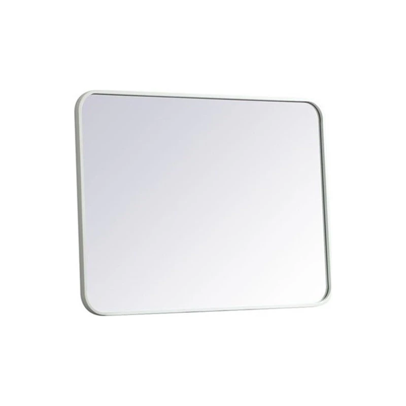 Elegant Furniture & Lighting Elegant Decor Evermore 24x32" Soft Corner Metal Rectangular Mirror In White 7 Elegant Furniture & Lighting Elegant Decor Evermore 24x32" Soft Corner Metal Rectangular Mirror In White - Image 5