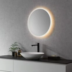 Altair Dimora Round Frameless Modern Bathroom/Vanity LED Lighted Wall Mirror, 24" 18 Altair Dimora Round Frameless Modern Bathroom/Vanity LED Lighted Wall Mirror, 24" -Laural Home Shop 57711d4202860f34 8109 w800 h800 b0 p0