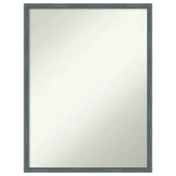 Amanti Art Dixie Blue Grey Rustic Narrow Non-Beveled Wood Bathroom Mirror - 19 X 25 In.