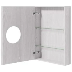 Coppice Wooden Bathroom Mirror Cabinet | Wireworks Magnifier, White Oak -Laural Home Shop 57b17b66026bd72c 1882 w800 h800 b1 p0