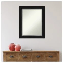 Amanti Art Eva Black Silver Non-Beveled Bathroom Wall Mirror - 23.5 X 29.5 In. -Laural Home Shop 5871682d02bdde7f 6138 w800 h800 b1 p0