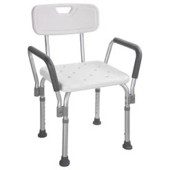 Yescom Bath Shower Seat Bath Chair Stool Tub Bench With Armrest Back Adjustable Height