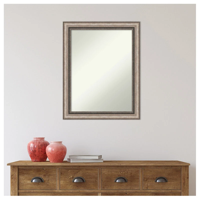 Amanti Art Lyla Ornate Silver Non-Beveled Bathroom Wall Mirror - 22.25 X 28.25 In. 8 Amanti Art Lyla Ornate Silver Non-Beveled Bathroom Wall Mirror - 22.25 X 28.25 In. - Image 6