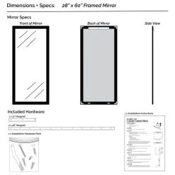 FrameMyMirror Oxfordshire Framed Wall Mirror, Bronze, 28" X 60" 29 FrameMyMirror Oxfordshire Framed Wall Mirror, Bronze, 28" X 60" -Laural Home Shop 5951197c03ebb8c3 2943 w800 h800 b1 p0