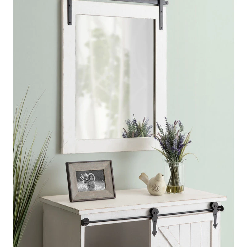 Uniek Cates Rustic Wall Mirror, White 22x.75x30 6 Uniek Cates Rustic Wall Mirror, White 22x.75x30 - Image 4