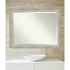 Amanti Art Crackled Metallic Beveled Bathroom Wall Mirror - 45 X 35 In. -Laural Home Shop 59b1e2590ec6c420 5259 w800 h800 b0 p0